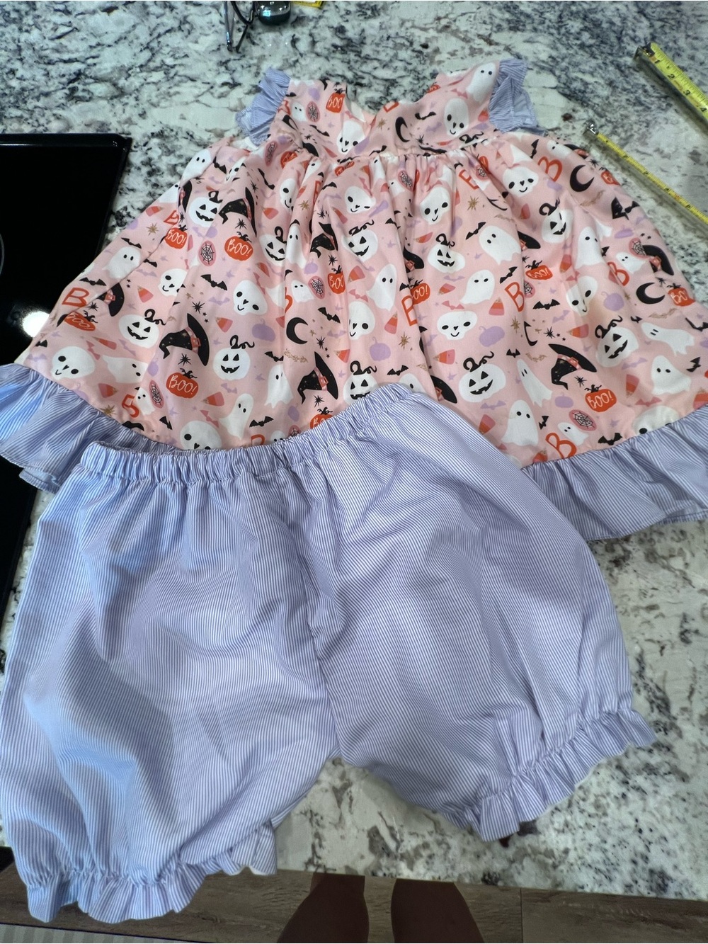 The Trendy Toddler Girls' Pink Halloween Ghost 4T
